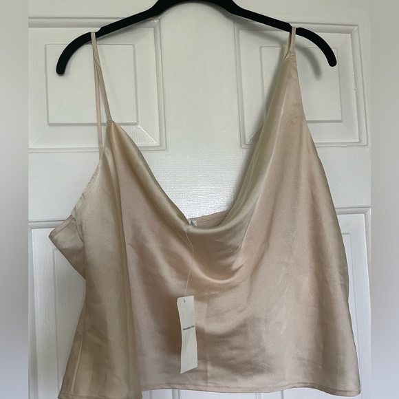 Abercrombie & Fitch Tops - Abercrombie Satin Asymmetrical Cowlneck Cami
